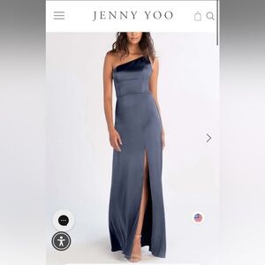 Jenny Yoo One-Shoulder Midnight Blue Dress